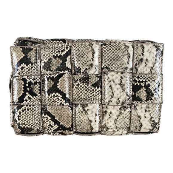 Unica Firenze Woven Leather Clutch Shoulder bag NWT in Snake Print - Picture 1 of 11